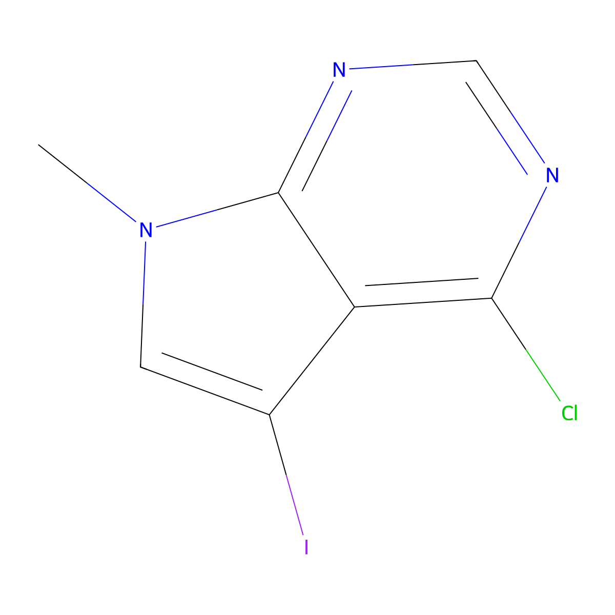 4-chloro-5-iodo-7-methyl-7H-pyrrolo[2,3-d]pyrimidine molecular structure, CAS 833481-37-1