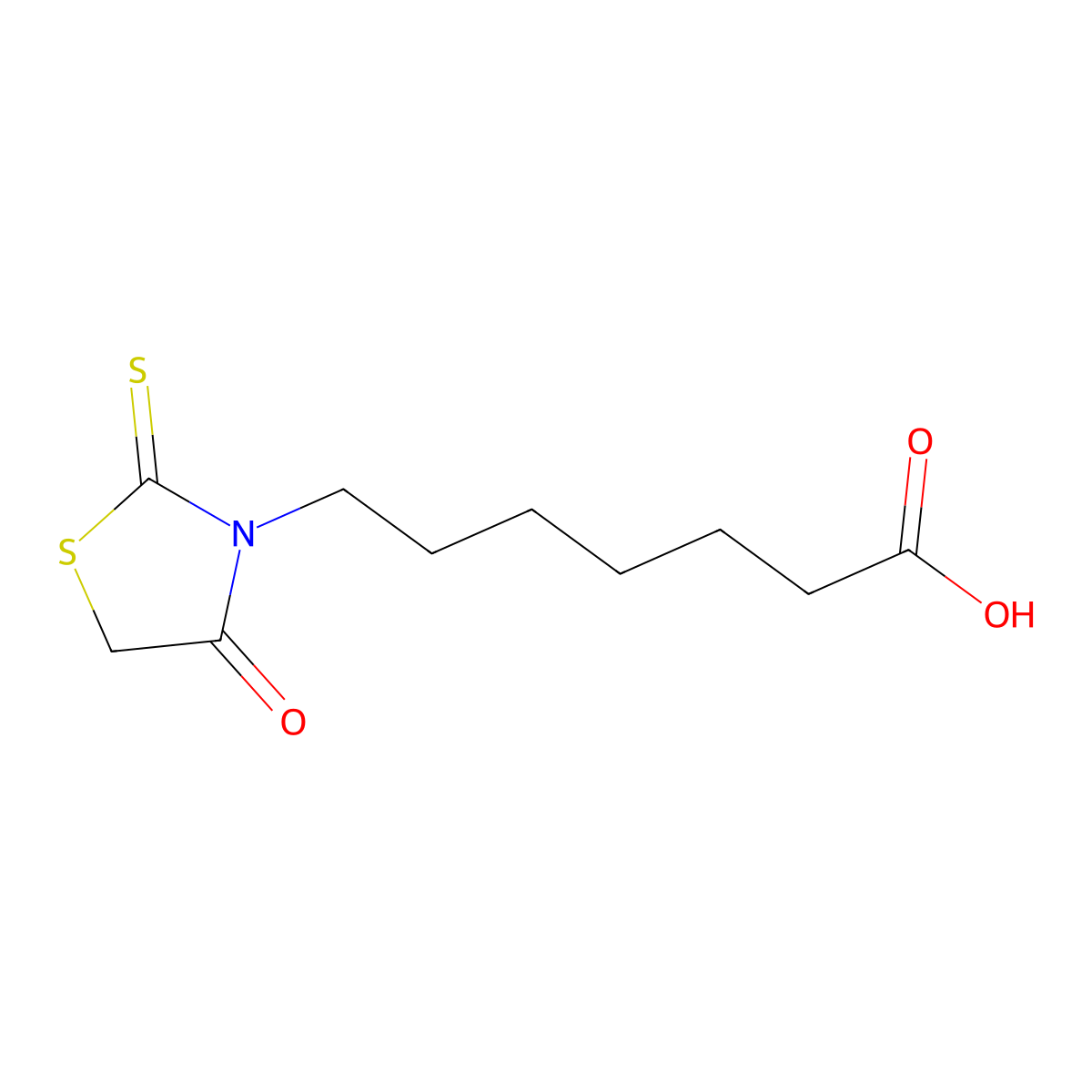 7-(4-oxo-2-sulfanylidene-1,3-thiazolidin-3-yl)heptanoic Acid molecular structure, CAS 833482-72-7