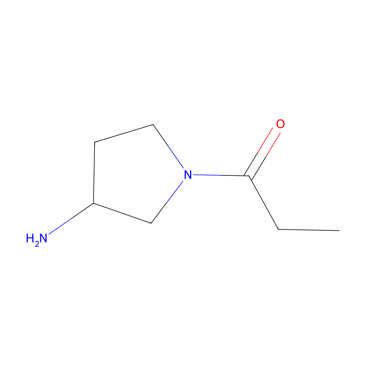 1-(3-Aminopyrrolidin-1-yl)propan-1-one molecular structure, CAS 833483-46-8