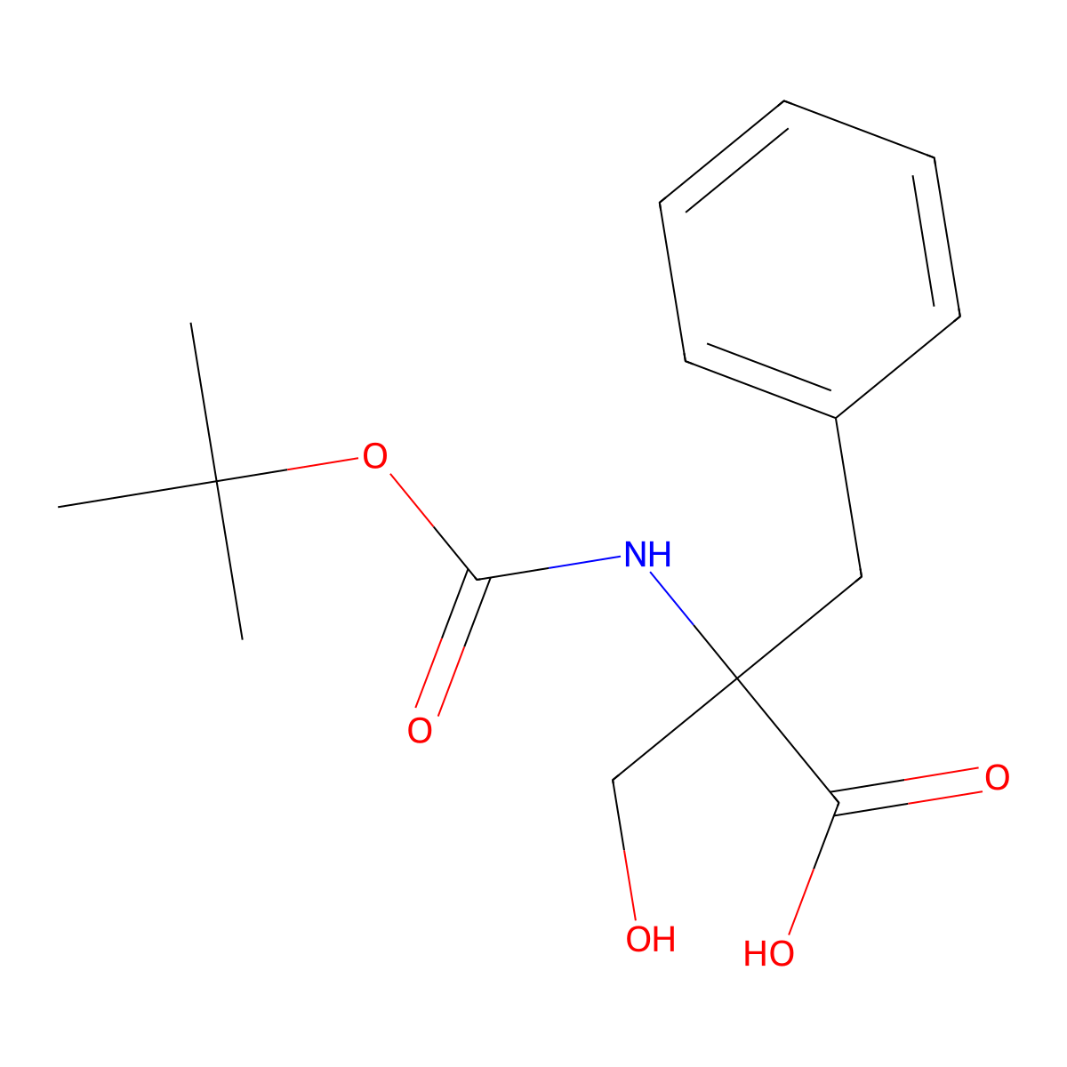 2-Benzyl-2-{[(tert-butoxy)carbonyl]amino}-3-hydroxypropanoic acid molecular structure, CAS 833484-32-5