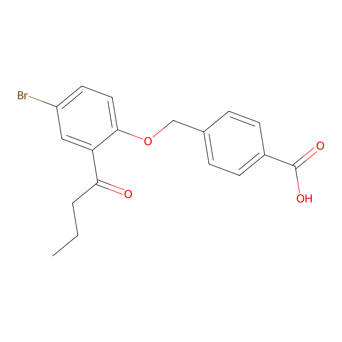 4-[(4-Bromo-2-butanoylphenoxy)methyl]benzoic acid molecular structure, CAS 833484-88-1