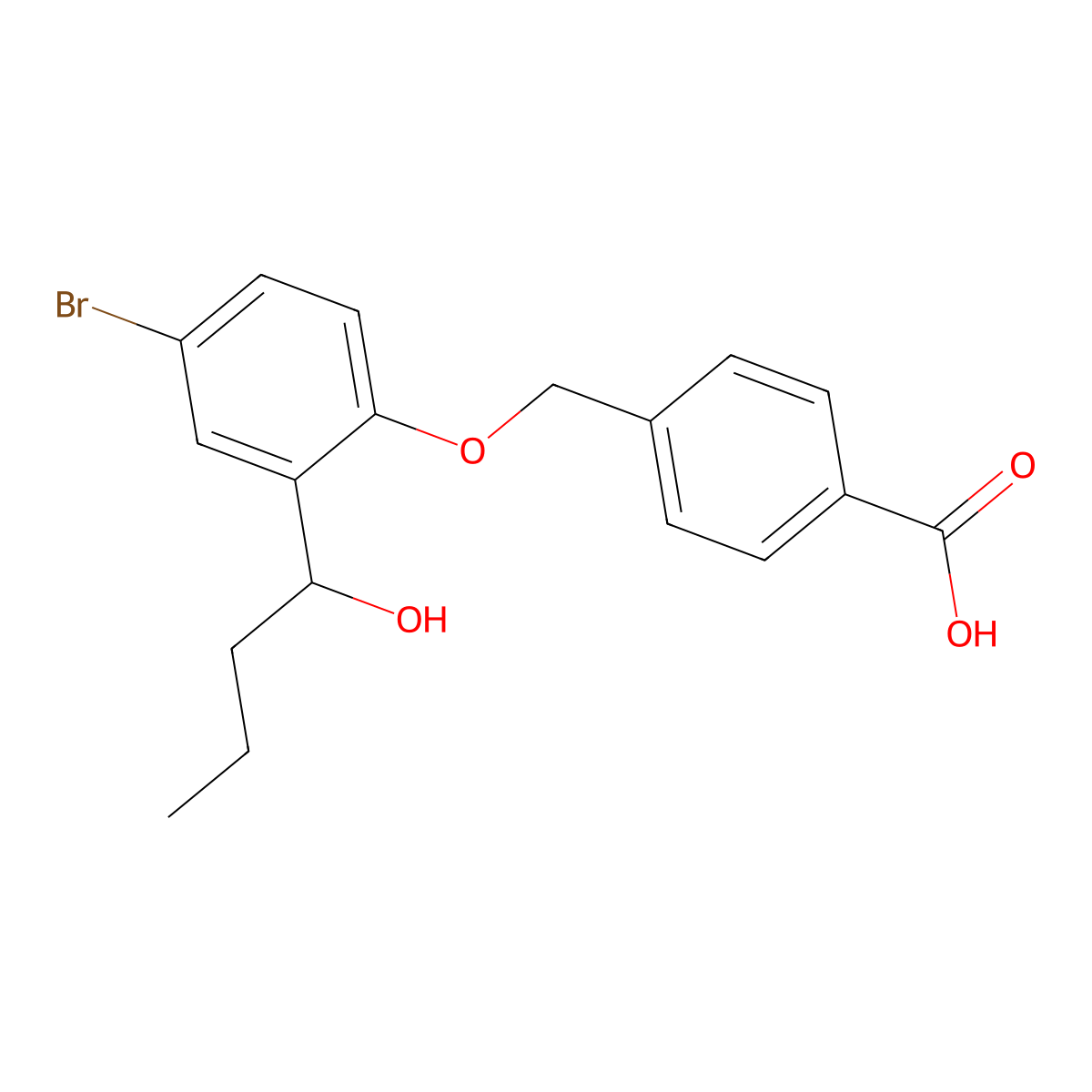 Benzoic acid, 4-[[4-bromo-2-(1-hydroxybutyl)phenoxy]methyl]- molecular structure, CAS 833484-89-2