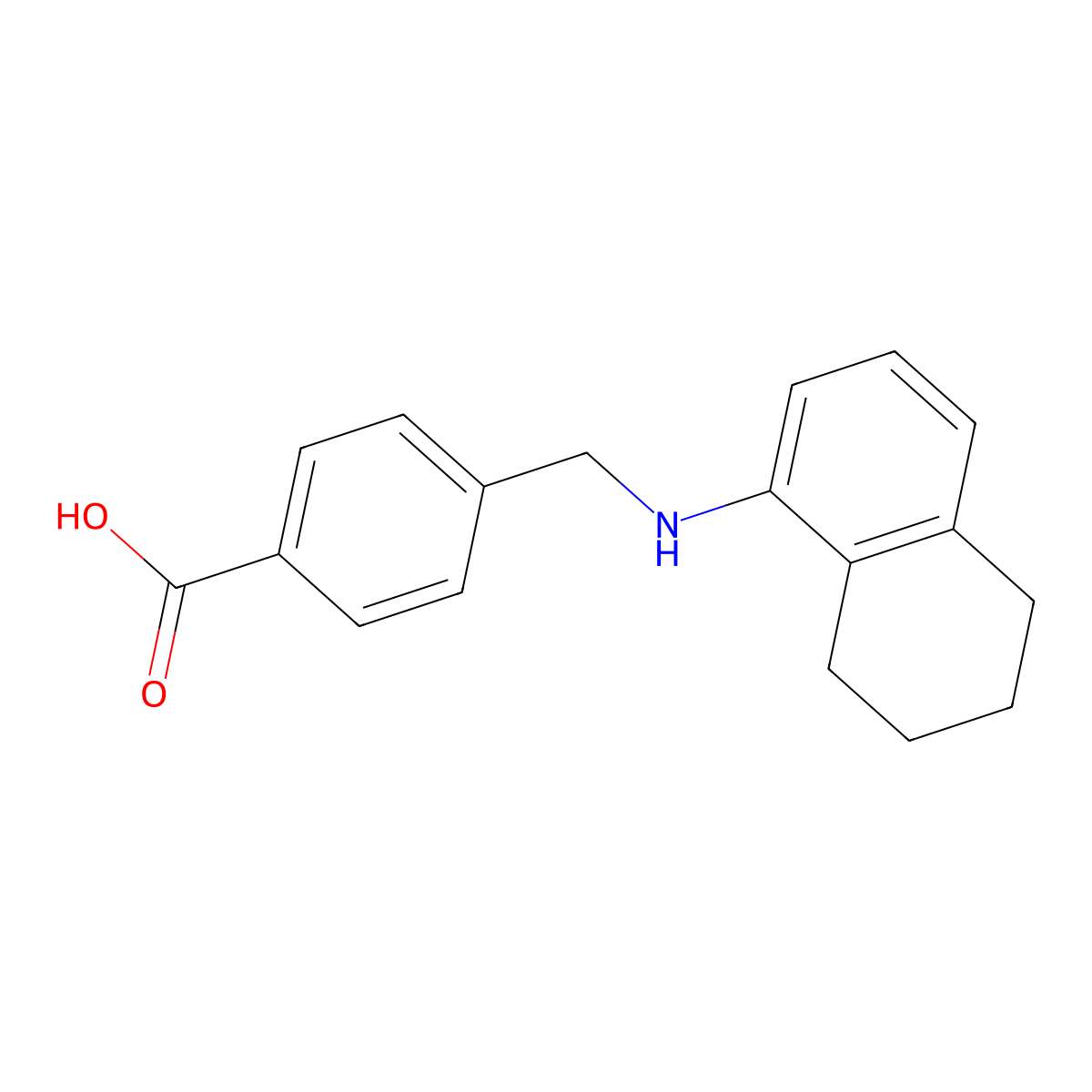 Benzoic acid, 4-[[(5,6,7,8-tetrahydro-1-naphthalenyl)amino]methyl]- molecular structure, CAS 833484-92-7