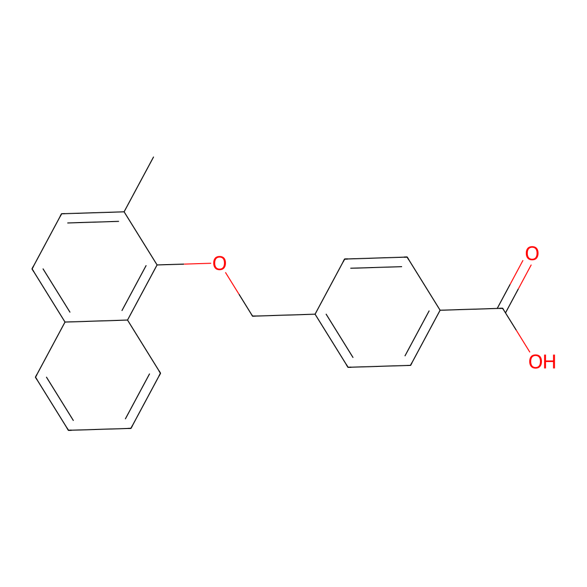 Benzoic acid, 4-[[(2-methyl-1-naphthalenyl)oxy]methyl]- molecular structure, CAS 833485-03-3