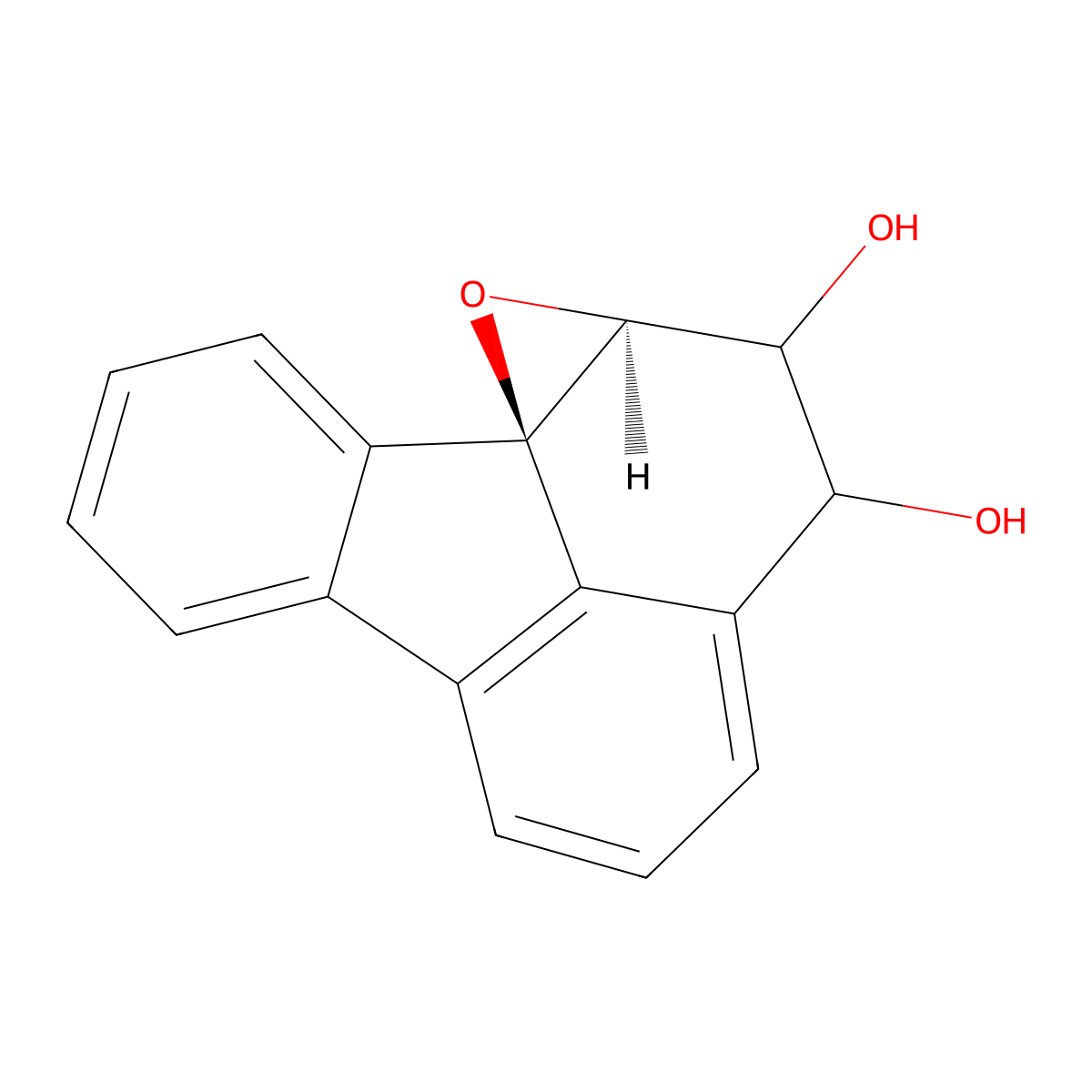 syn-2,3-Dihydroxy-1,10b-epoxy-1,2,3-trihydrofluoranthene molecular structure, CAS 83349-66-0