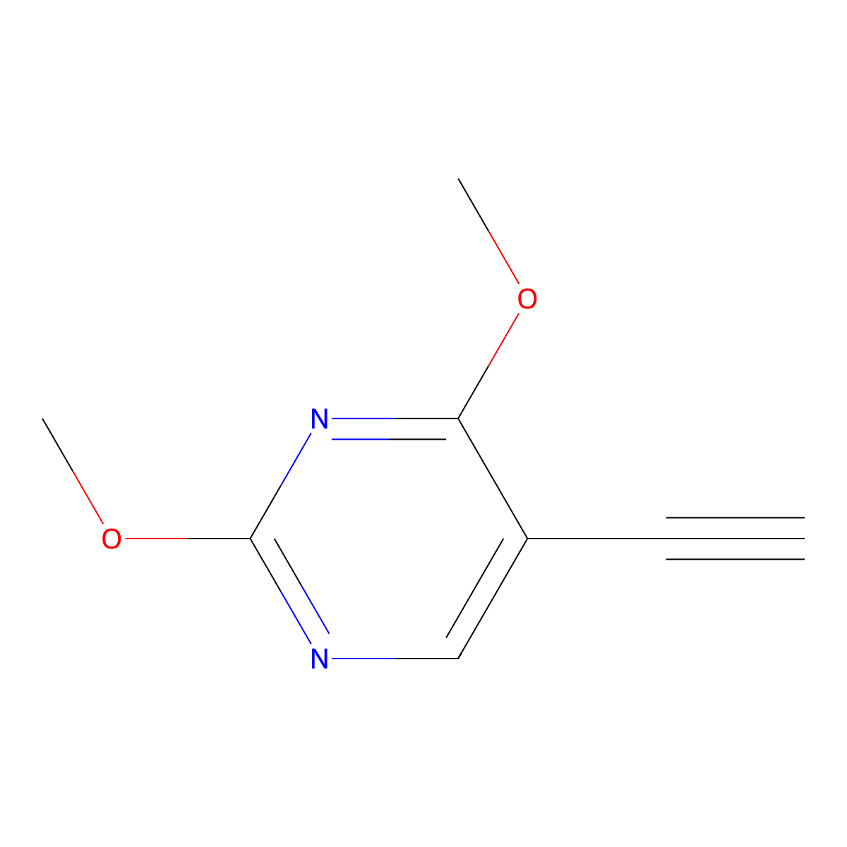 5-Ethynyl-2,4-dimethoxypyrimidine molecular structure, CAS 83355-88-8