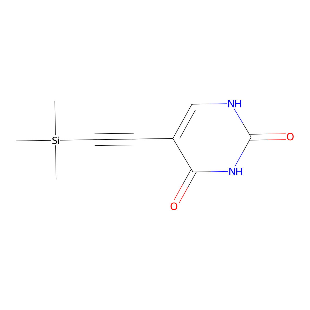 5-((trimethylsilyl)ethynyl)pyrimidine-2,4(1H,3H)-dione molecular structure, CAS 83355-90-2