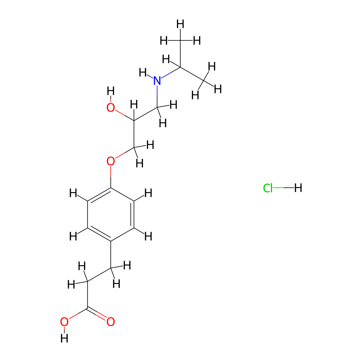 Esmolol Acid (hydrochloride) molecular structure, CAS 83356-60-9