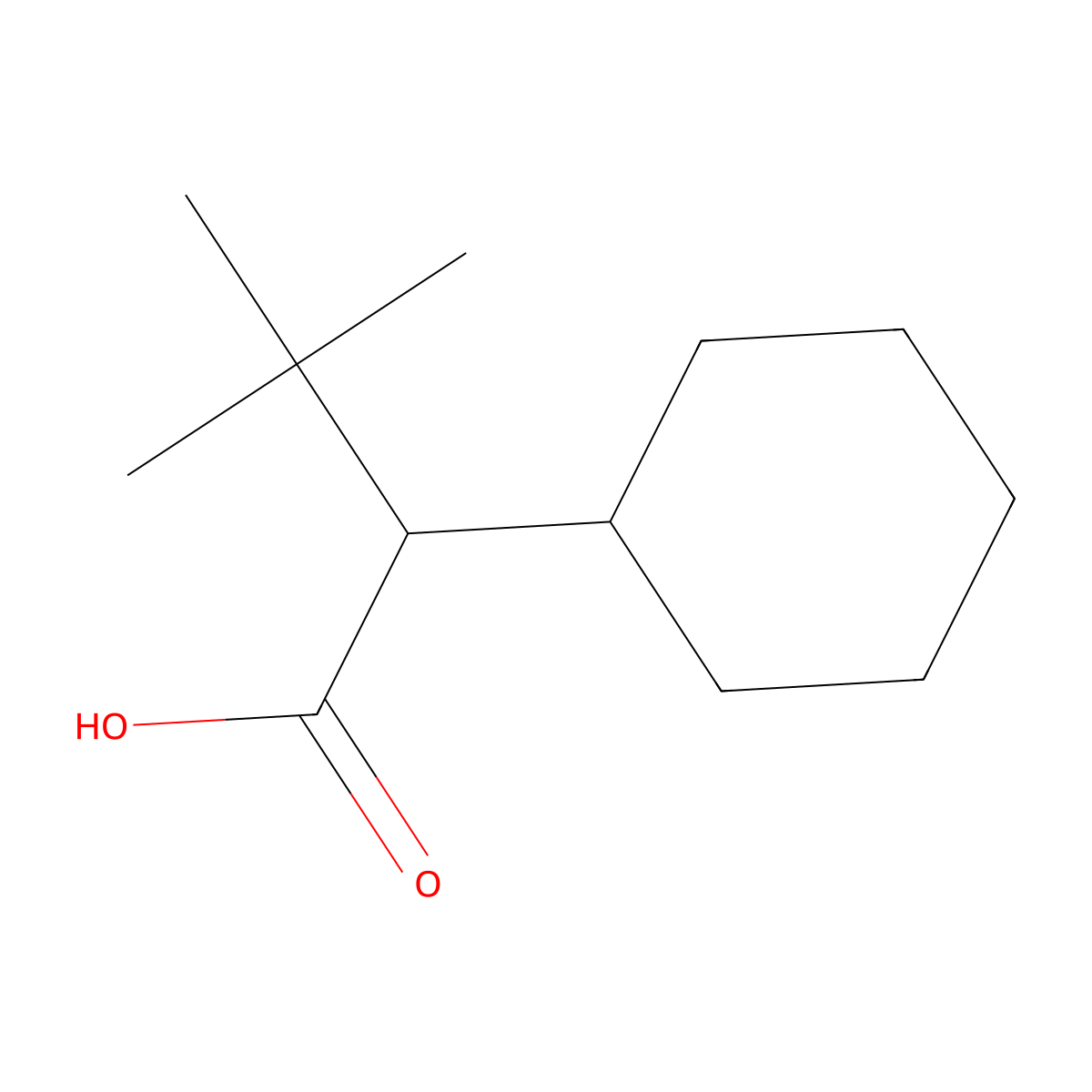 2-Cyclohexyl-3,3-dimethylbutanoic acid molecular structure, CAS 83357-64-6
