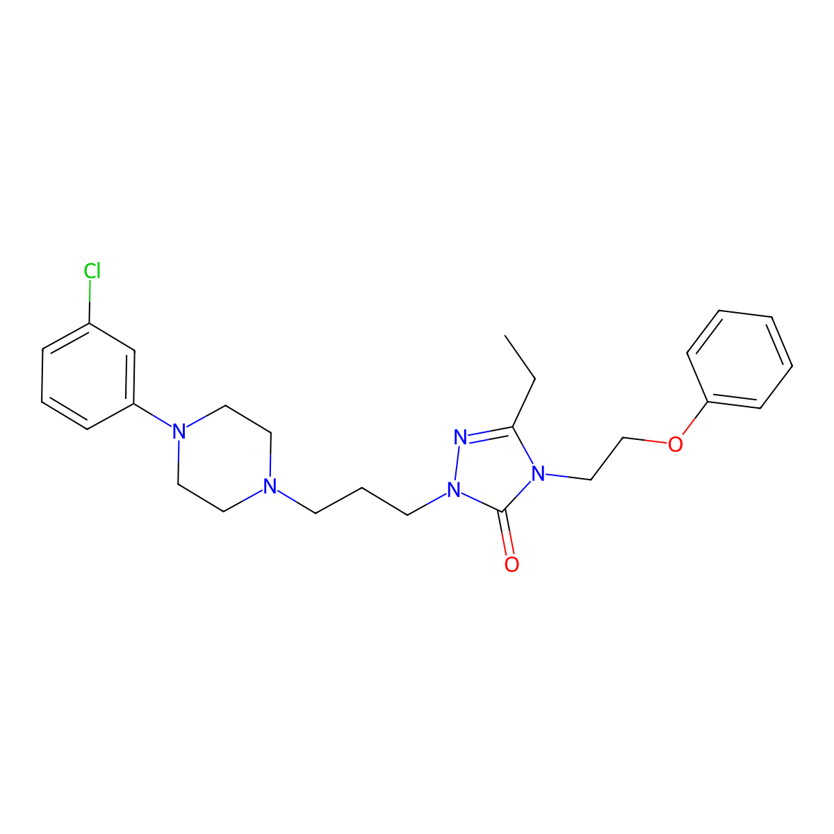 Nefazodone molecular structure, CAS 83366-66-9