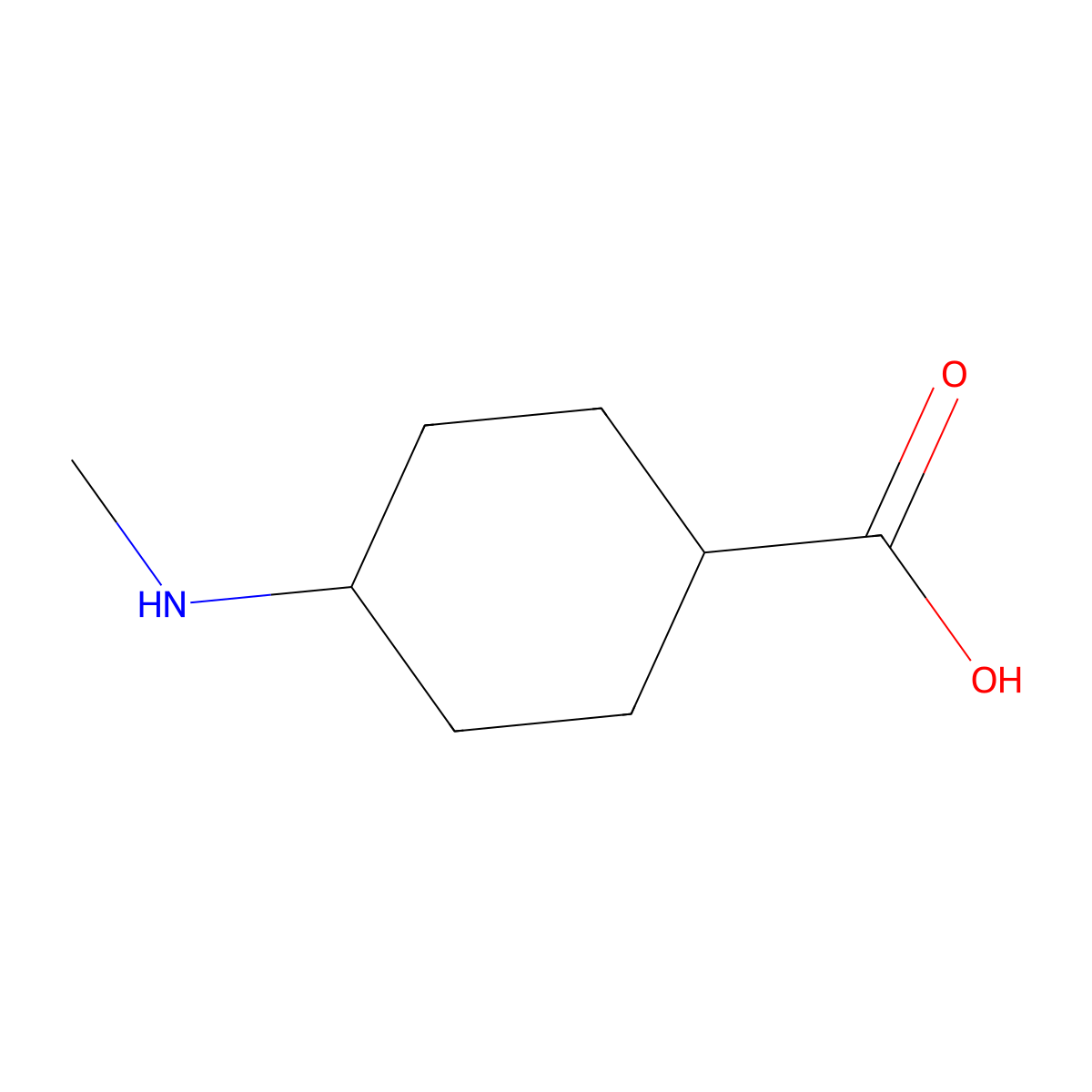 Cis-4-(methylamino)cyclohexanecarboxylic acid molecular structure, CAS 83369-52-2