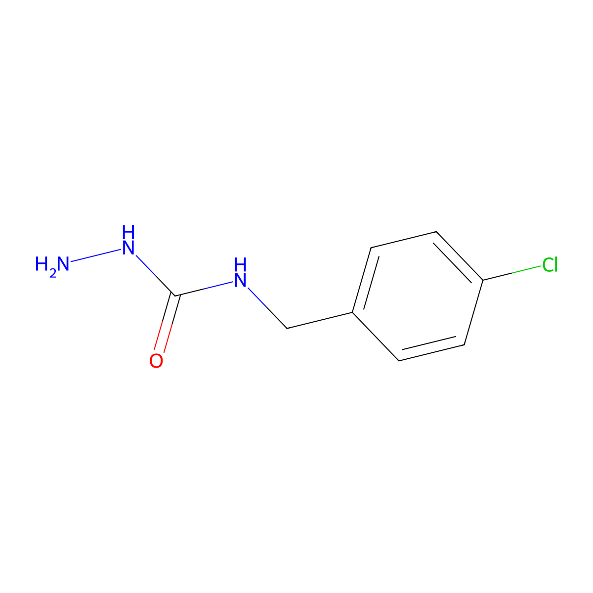 3-Amino-1-[(4-chlorophenyl)methyl]urea molecular structure, CAS 83375-00-2