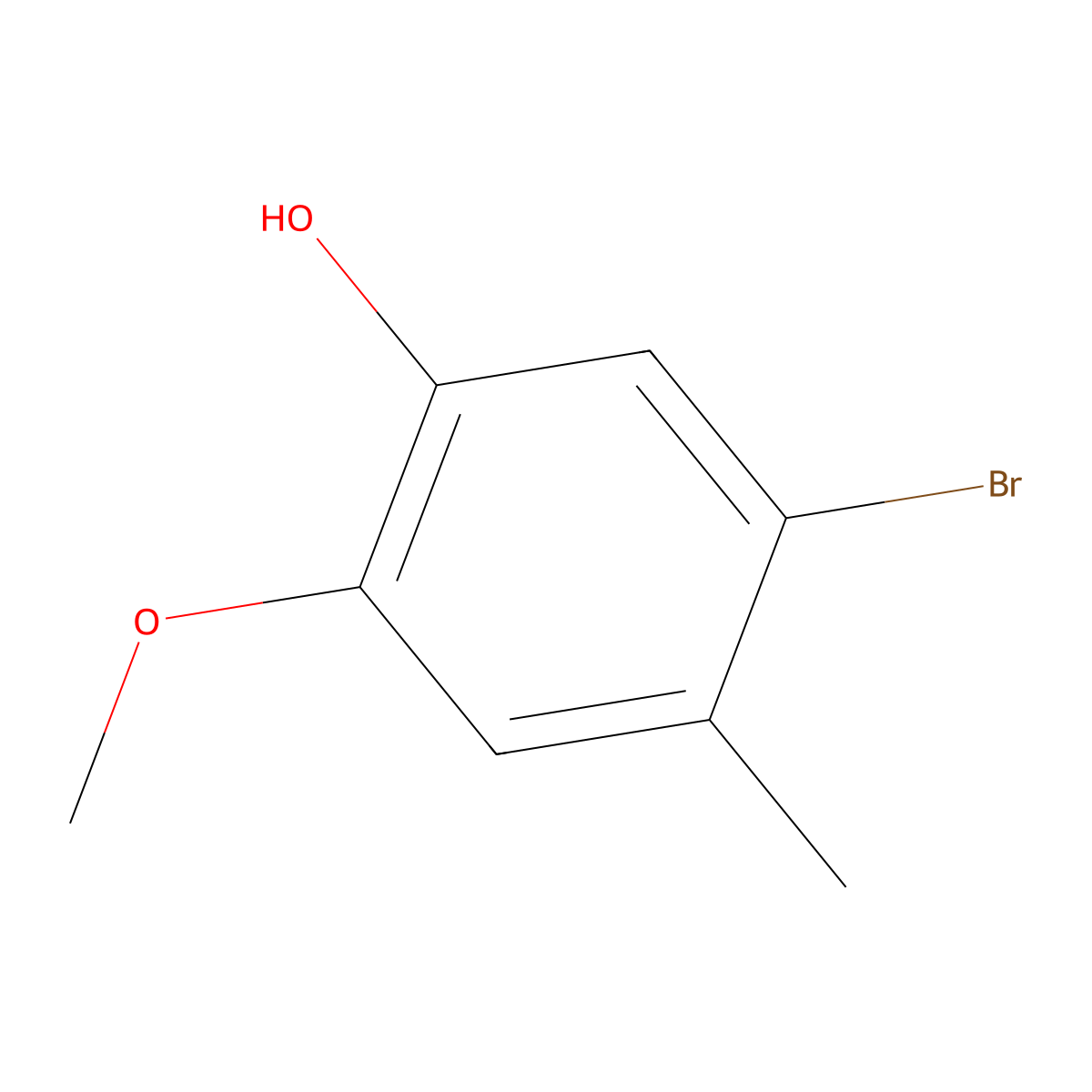 5-bromo-2-methoxy-4-methylPhenol molecular structure, CAS 83387-13-7