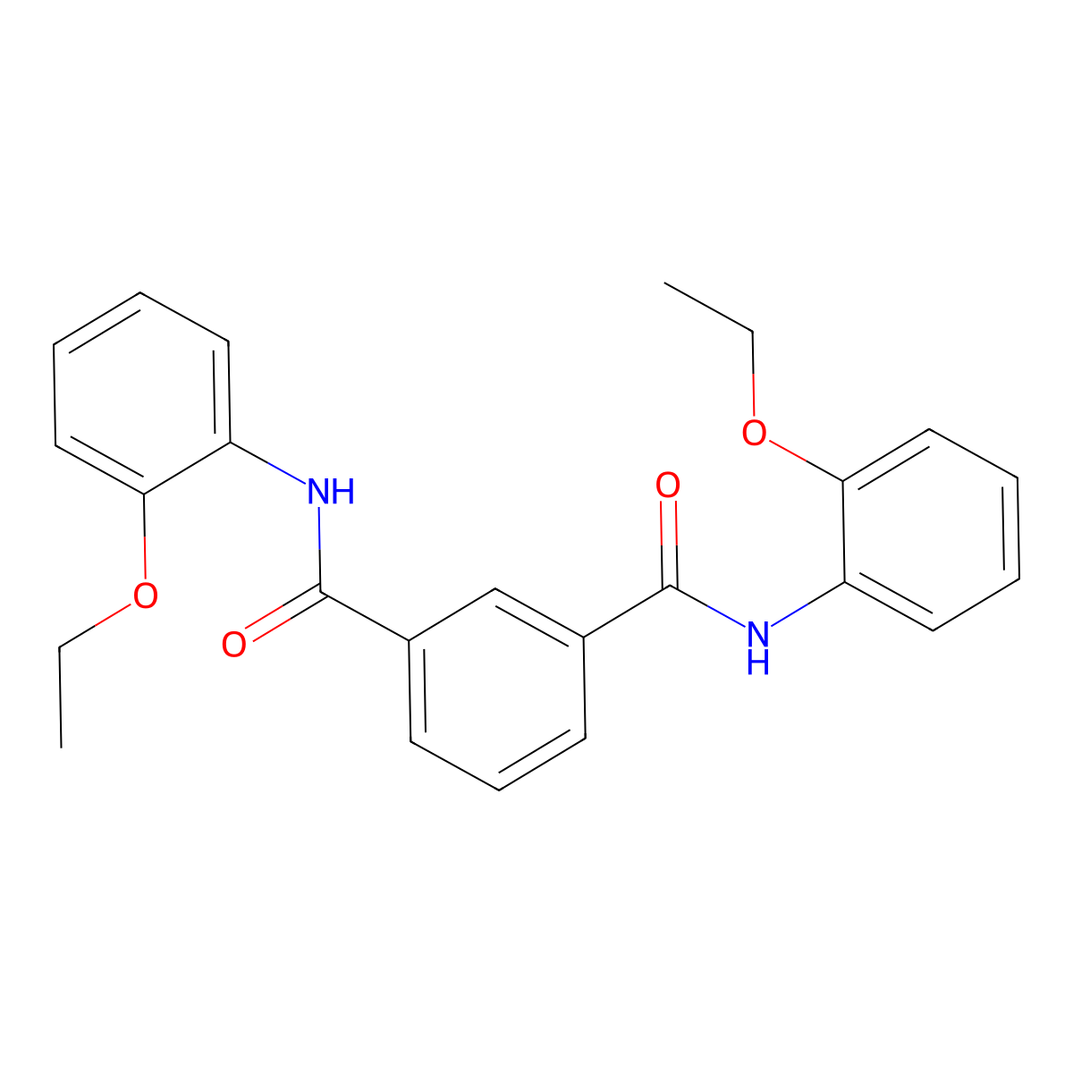 N,N'-bis(2-ethoxyphenyl)benzene-1,3-dicarboxamide molecular structure, CAS 83390-09-4