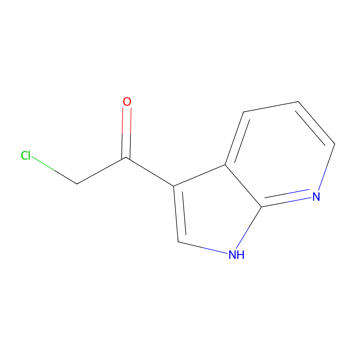 2-chloro-1-(1H-pyrrolo(2,3-b)pyridin-3-yl)ethan-1-one molecular structure, CAS 83393-47-9