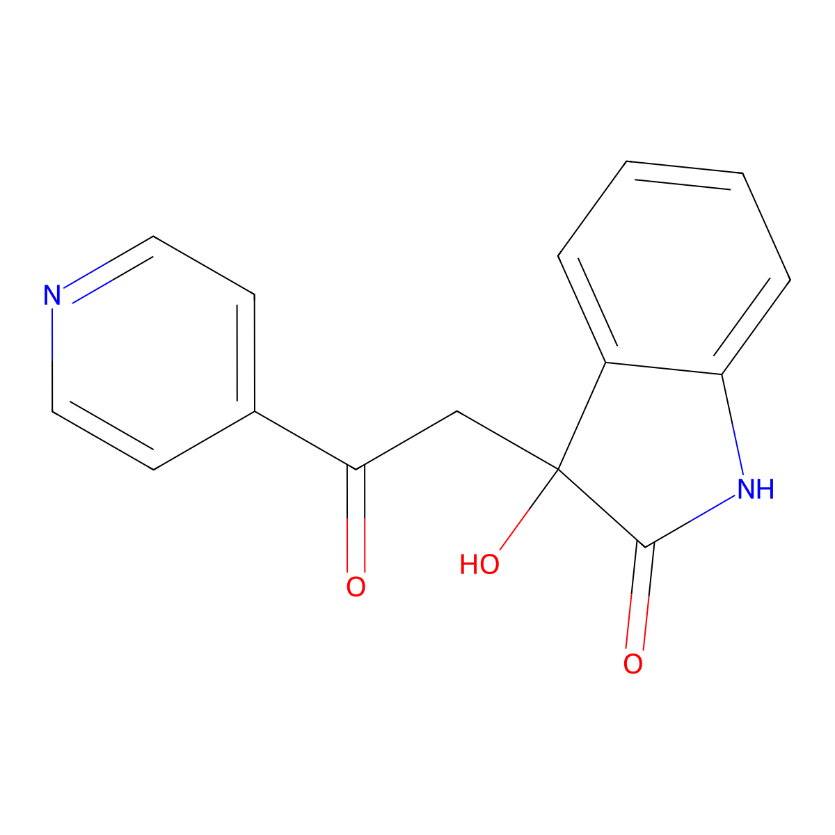 3-hydroxy-3-(2-oxo-2-pyridin-4-ylethyl)-1H-indol-2-one molecular structure, CAS 83393-56-0