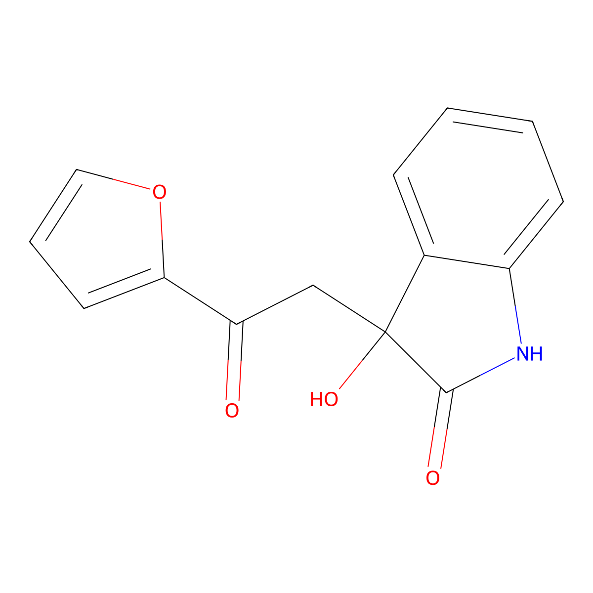 3-[2-(furan-2-yl)-2-oxoethyl]-3-hydroxy-1H-indol-2-one molecular structure, CAS 83393-60-6