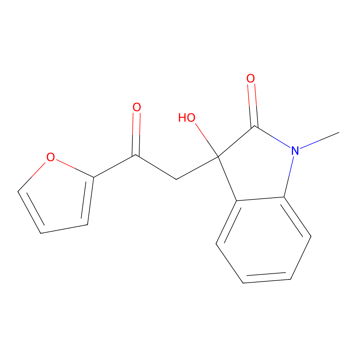3-[2-(Furan-2-yl)-2-oxoethyl]-3-hydroxy-1-methylindol-2-one molecular structure, CAS 83393-61-7