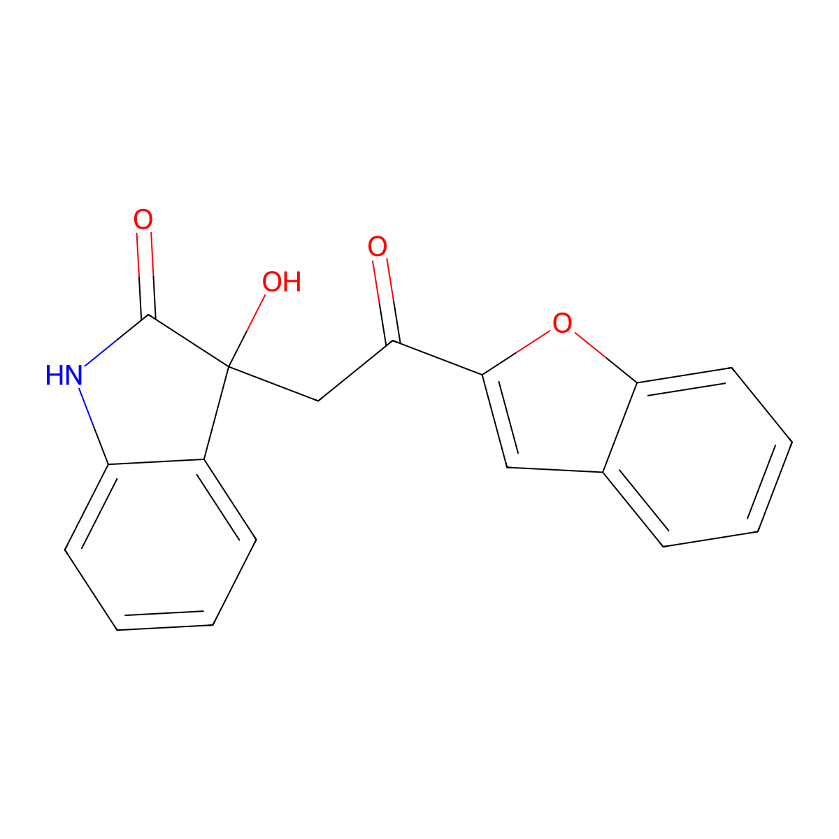 3-[2-(1-benzofuran-2-yl)-2-oxoethyl]-3-hydroxy-1,3-dihydro-2H-indol-2-one molecular structure, CAS 83393-66-2