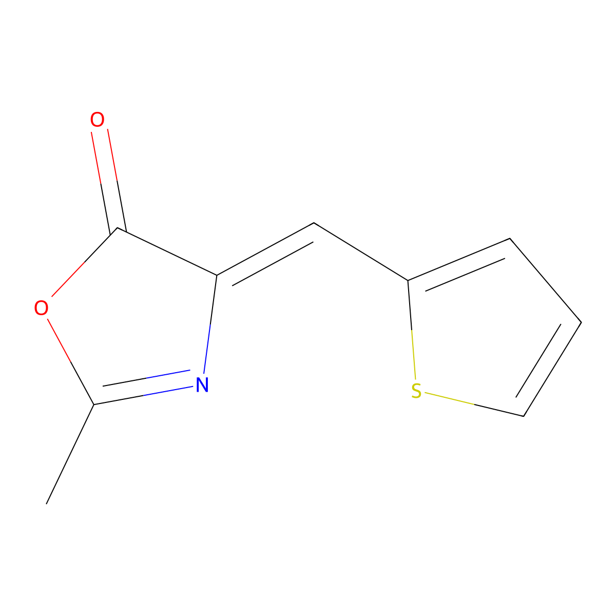 2-Methyl-4-(thiophen-2-ylmethylidene)-1,3-oxazol-5-one molecular structure, CAS 83396-71-8
