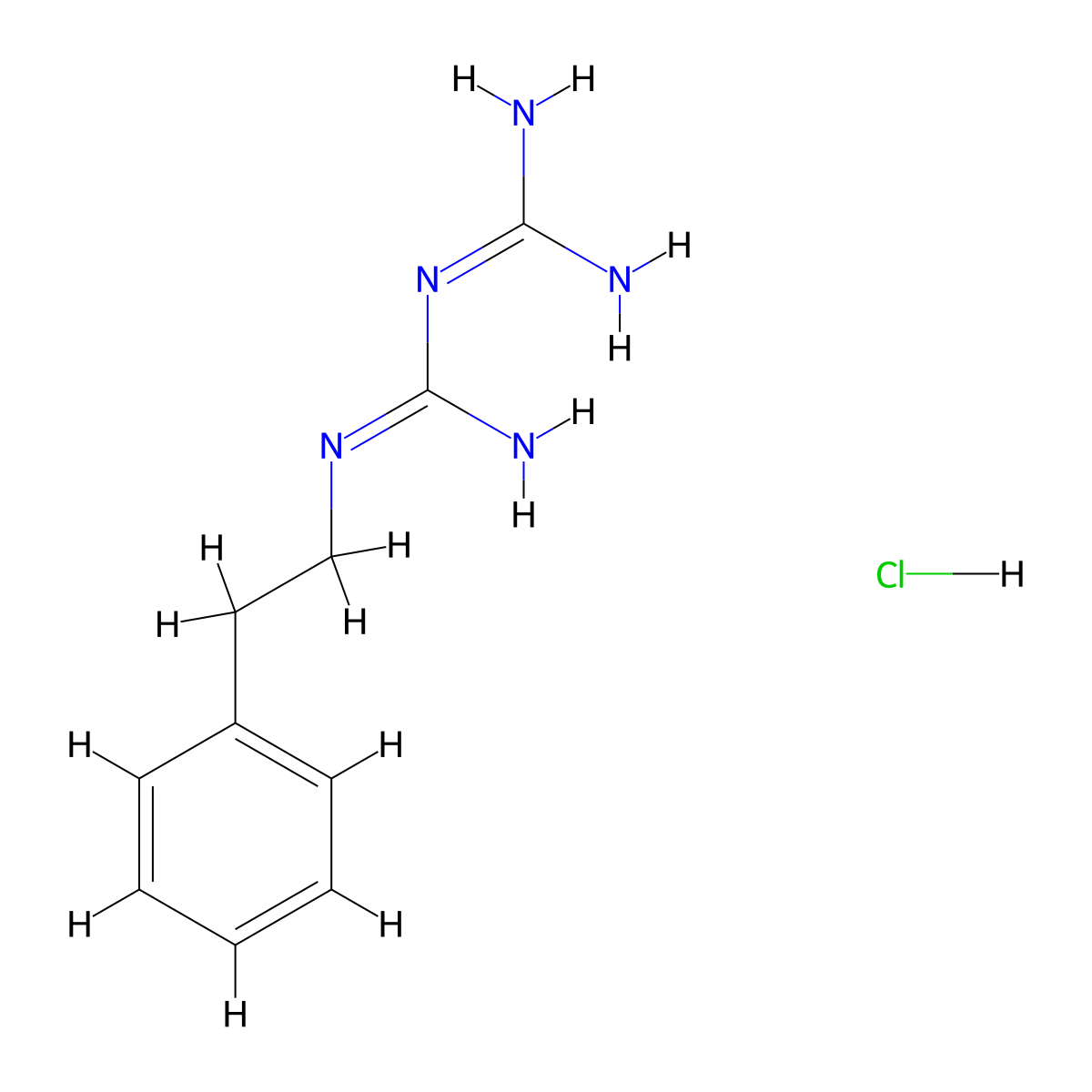 Phenformin Hydrochloride molecular structure, CAS 834-28-6
