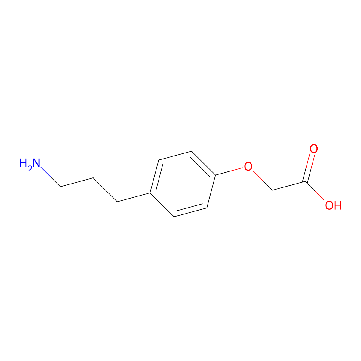 4-(3-Aminopropyl)-phenoxyacetic acid molecular structure, CAS 834-31-1