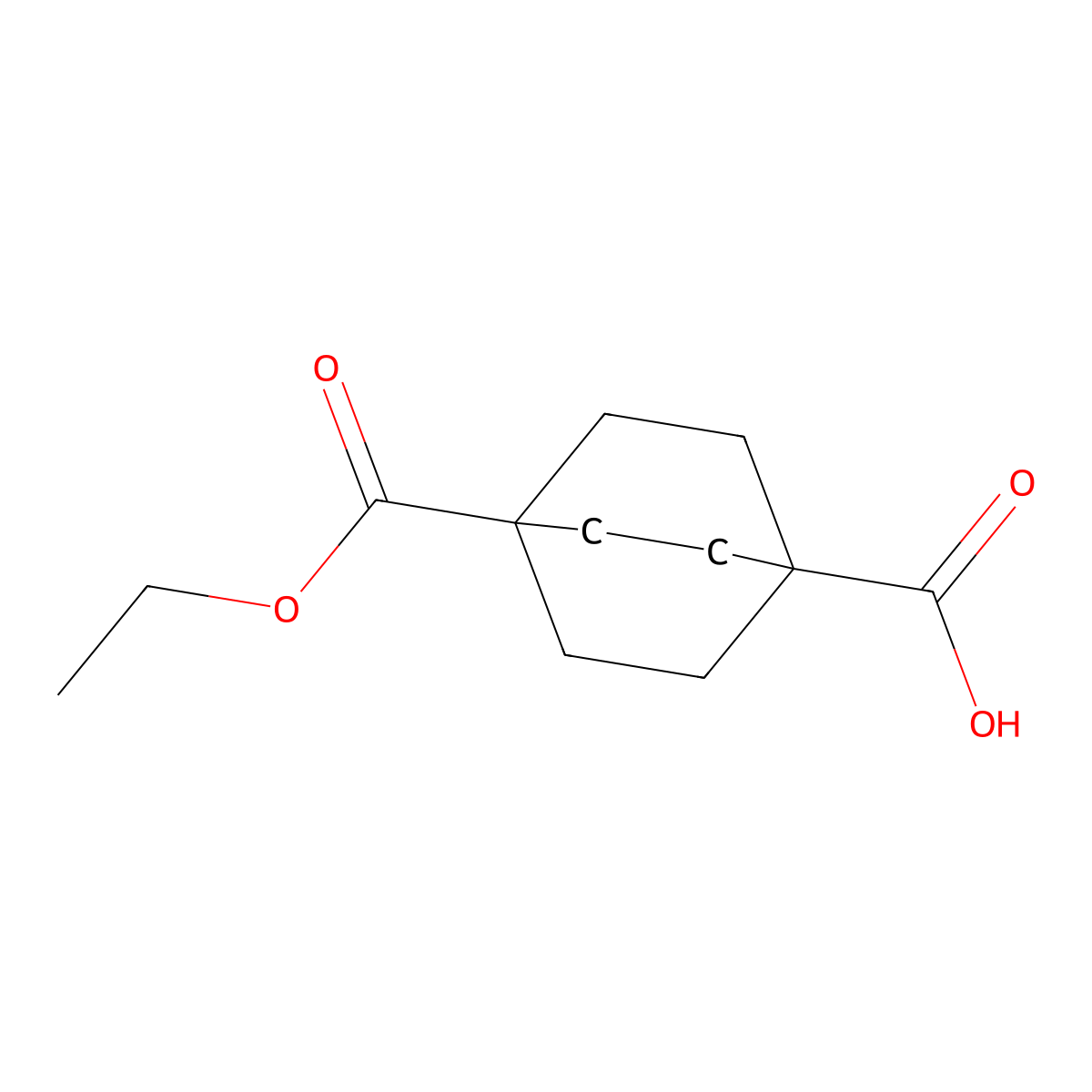 4-(Ethoxycarbonyl)bicyclo[2.2.2]octane-1-carboxylic acid molecular structure, CAS 834-50-4