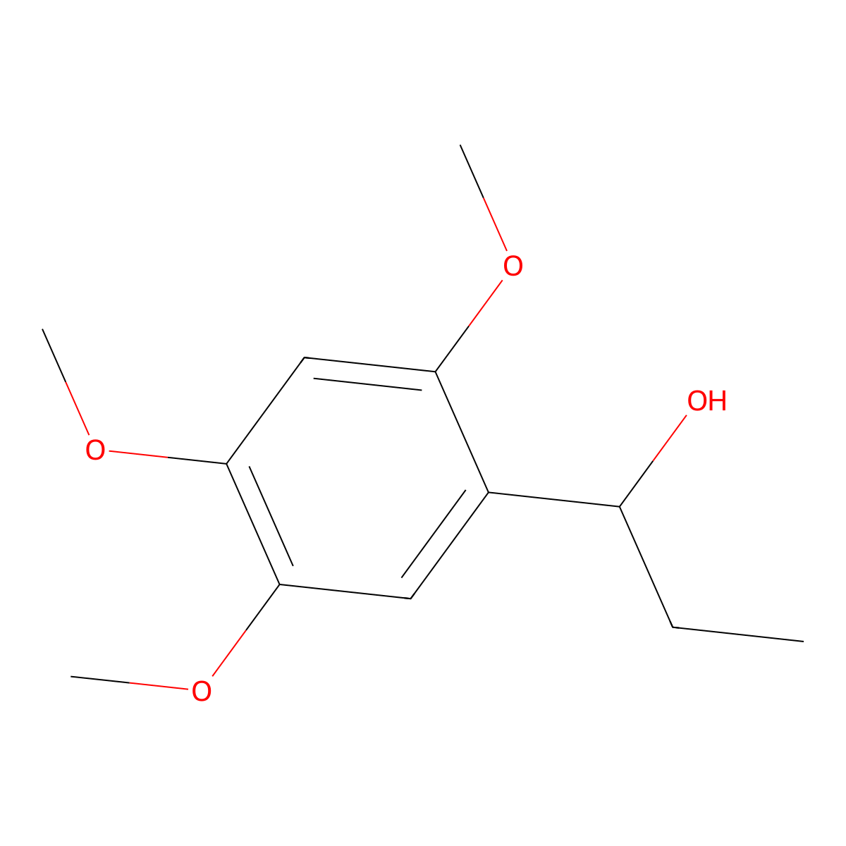 1-(2,4,5-Trimethoxyphenyl)-1-propanol molecular structure, CAS 834-93-5