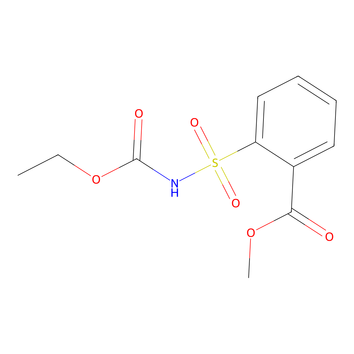 methyl 2-(N-(ethoxycarbonyl)sulfamoyl)benzoate molecular structure, CAS 83404-84-6