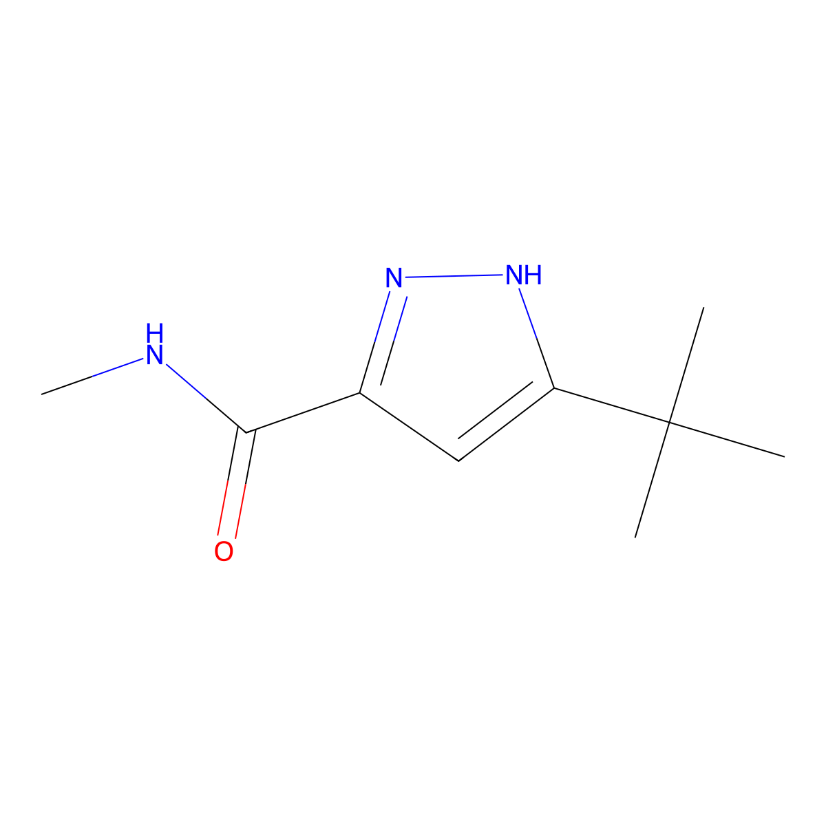 5-tert-butyl-N-methyl-1H-pyrazole-3-carboxamide molecular structure, CAS 83405-55-4