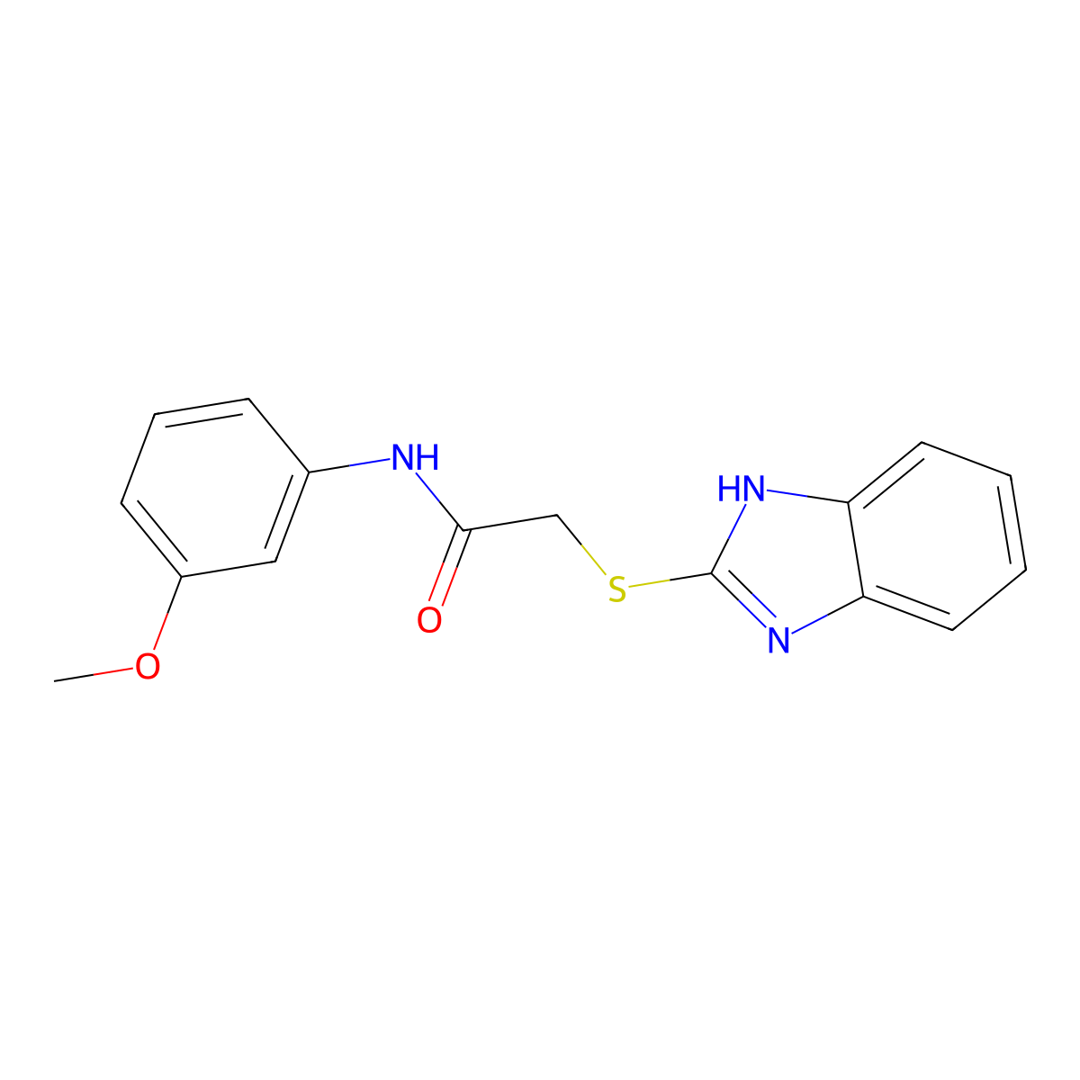 Acetamide, 2-(1H-benzimidazol-2-ylthio)-N-(3-methoxyphenyl)- molecular structure, CAS 83408-89-3