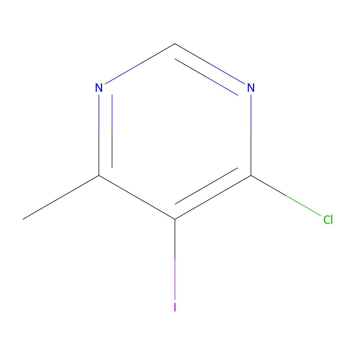 4-Chloro-5-iodo-6-methylpyrimidine molecular structure, CAS 83410-15-5