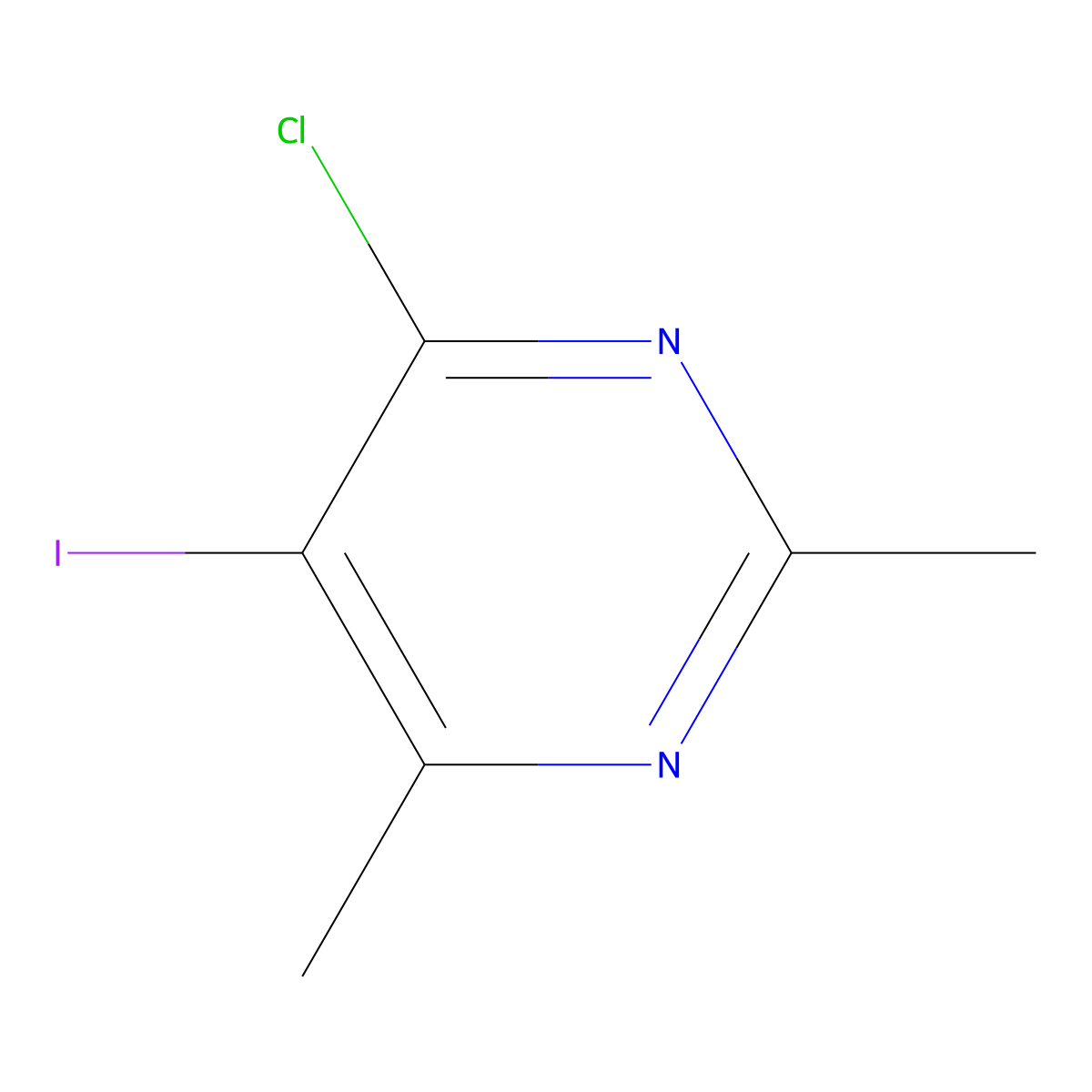 4-Chloro-5-iodo-2,6-dimethylpyrimidine molecular structure, CAS 83410-16-6