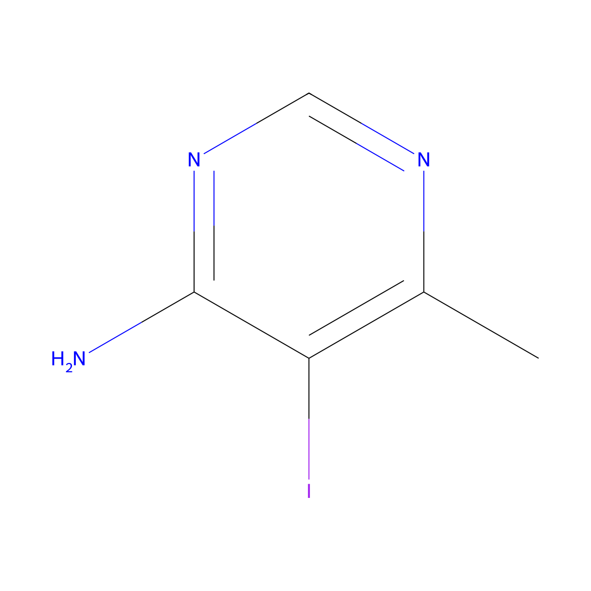 5-Iodo-6-methylpyrimidin-4-amine molecular structure, CAS 83410-18-8