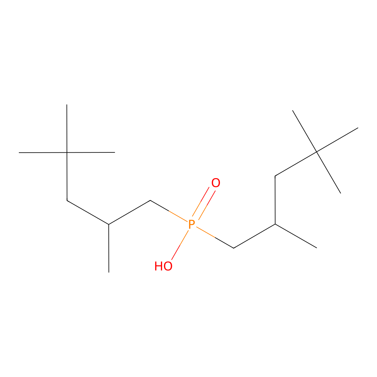 Bis(2,4,4-trimethylpentyl)phosphinic acid molecular structure, CAS 83411-71-6