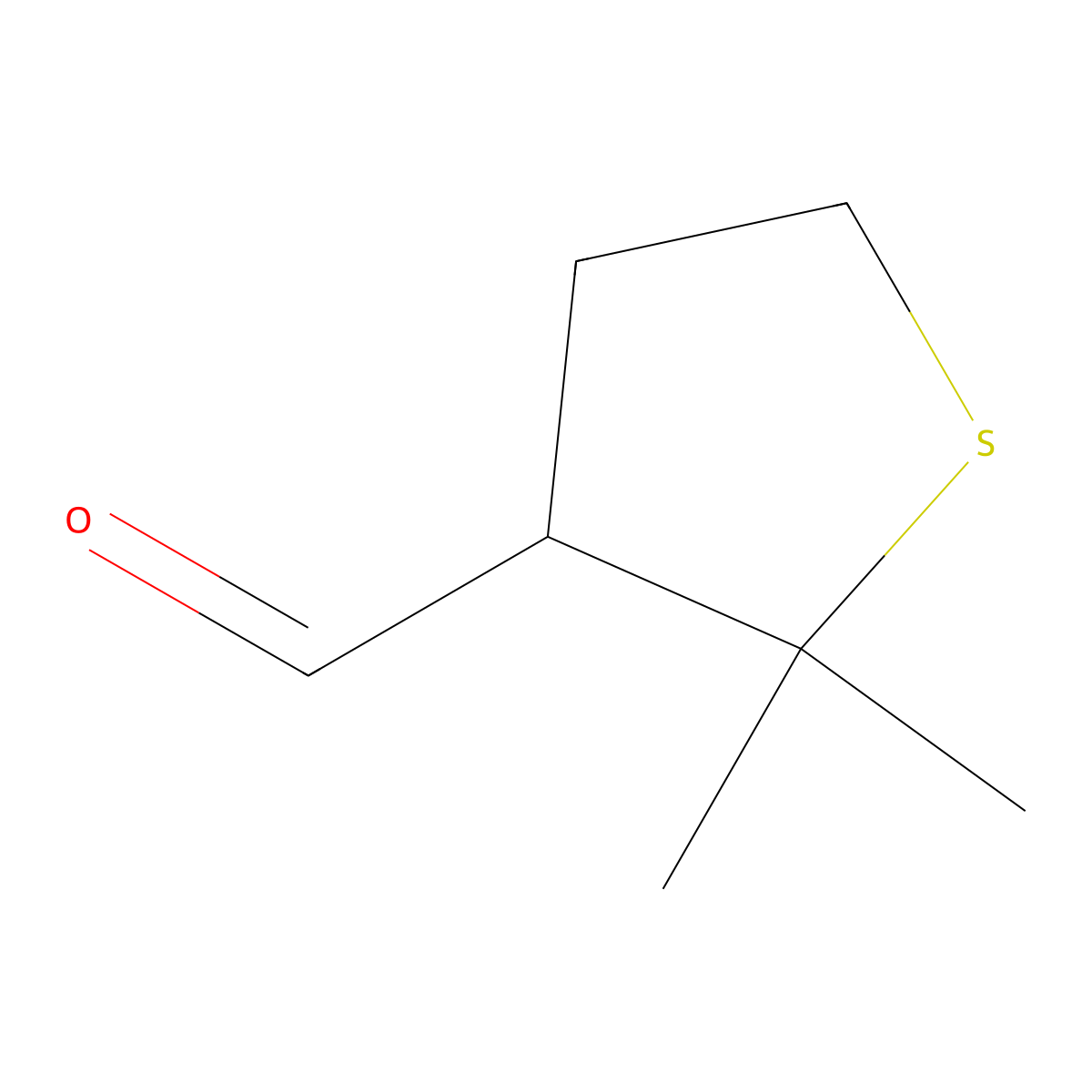 2,2-Dimethylthiolane-3-carbaldehyde molecular structure, CAS 83413-93-8