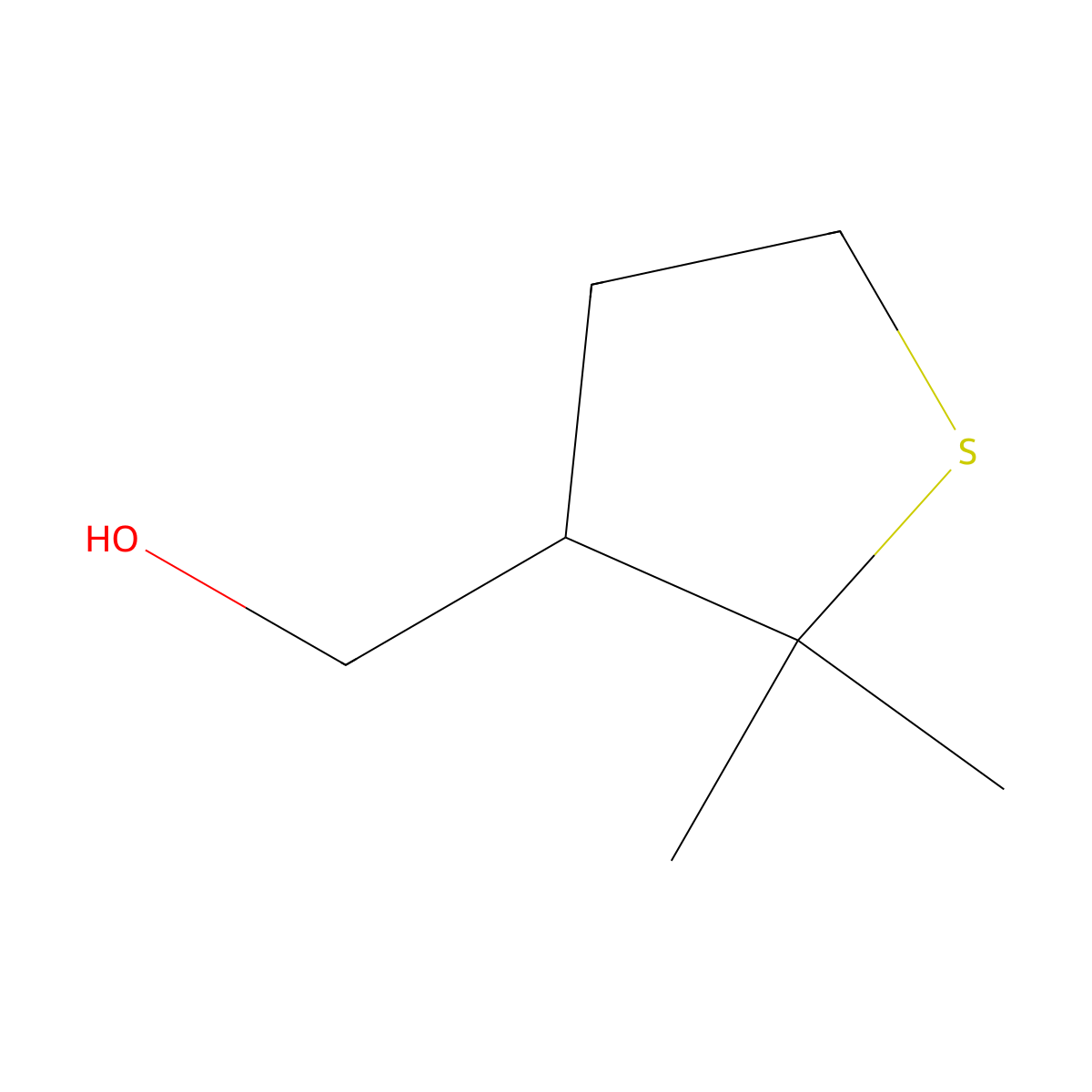 Tetrahydro-2,2-dimethyl-3-thiophenemethanol molecular structure, CAS 83413-95-0
