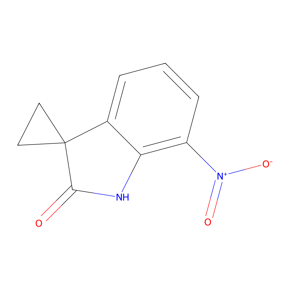 7'-Nitrospiro[cyclopropane-1,3'-indoline]-2'-one molecular structure, CAS 83414-08-8