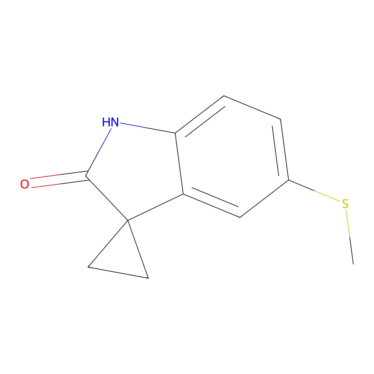 5'-(Methylthio)spiro[cyclopropane-1,3'-indolin]-2'-one molecular structure, CAS 83414-17-9