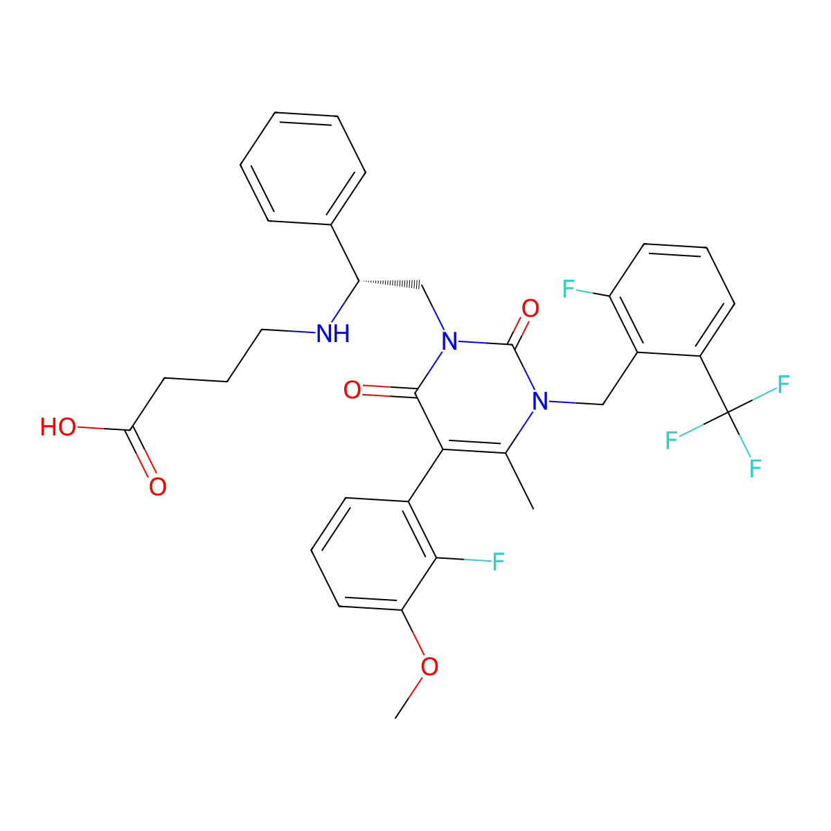 Elagolix molecular structure, CAS 834153-87-6