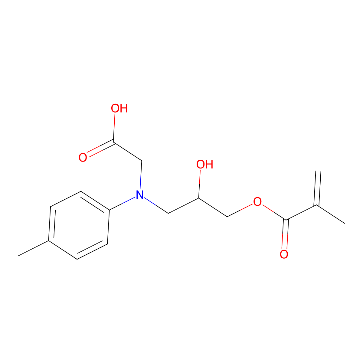 3-((Carboxymethyl)(4-methylphenyl)amino)-2-hydroxypropyl 2-methyl-2-propenoate molecular structure, CAS 83418-59-1