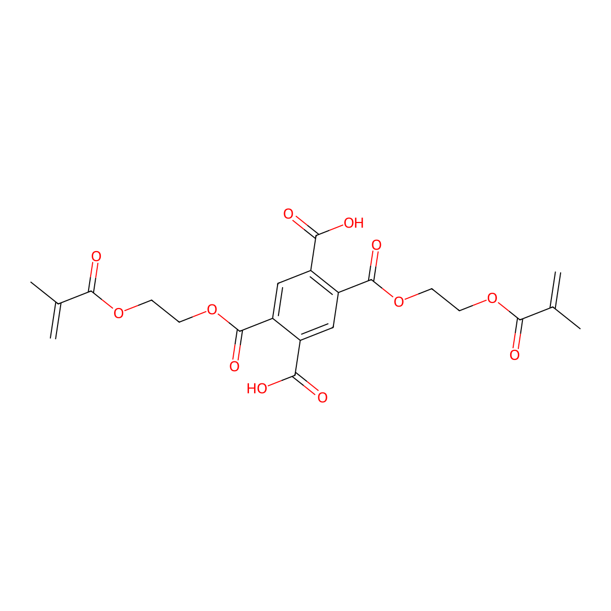 1,2,4,5-Benzenetetracarboxylic acid, 1,4-bis(2-((2-methyl-1-oxo-2-propen-1-yl)oxy)ethyl) ester molecular structure, CAS 83418-60-4