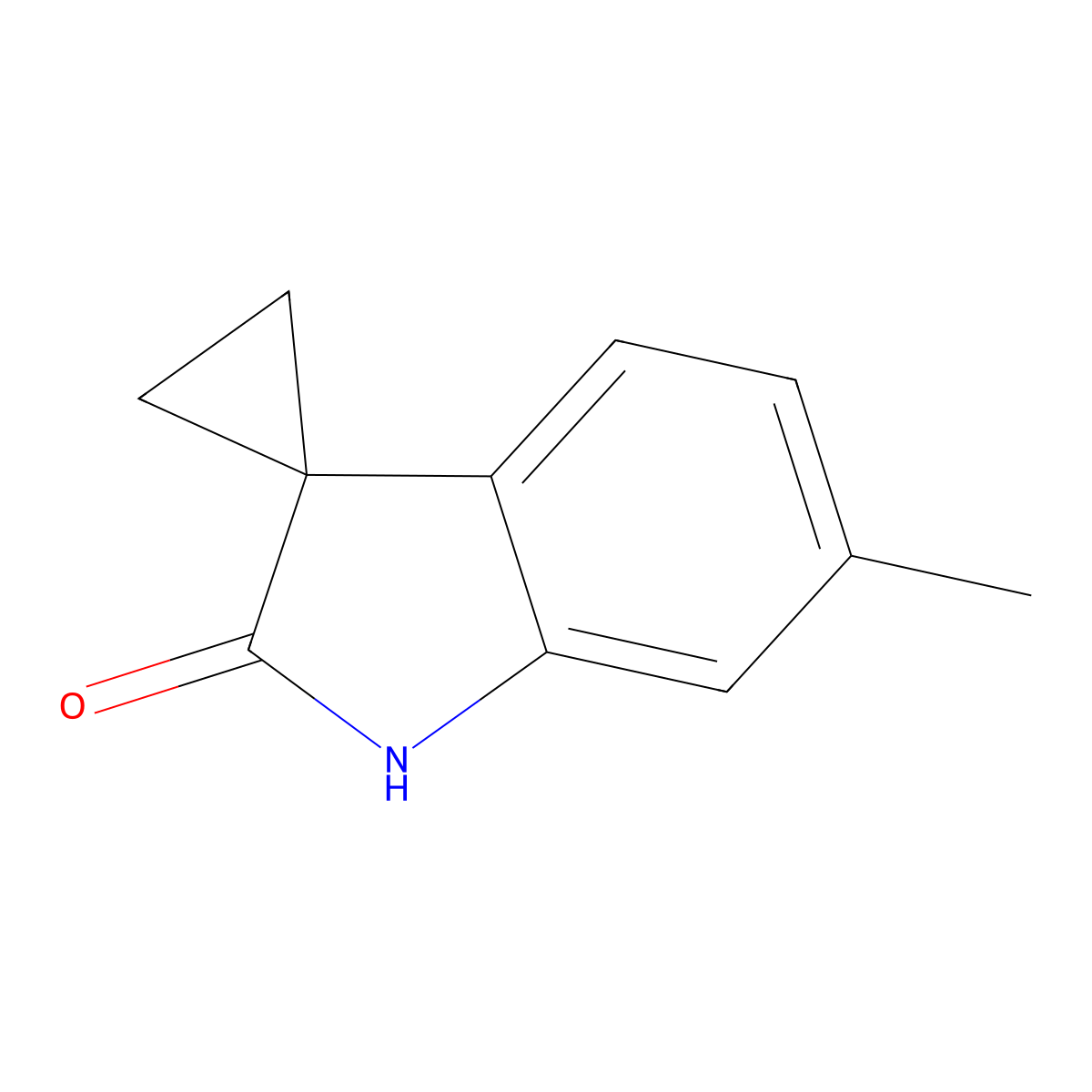 6'-Methylspiro[cyclopropane-1,3'-indolin]-2'-one molecular structure, CAS 83419-47-0
