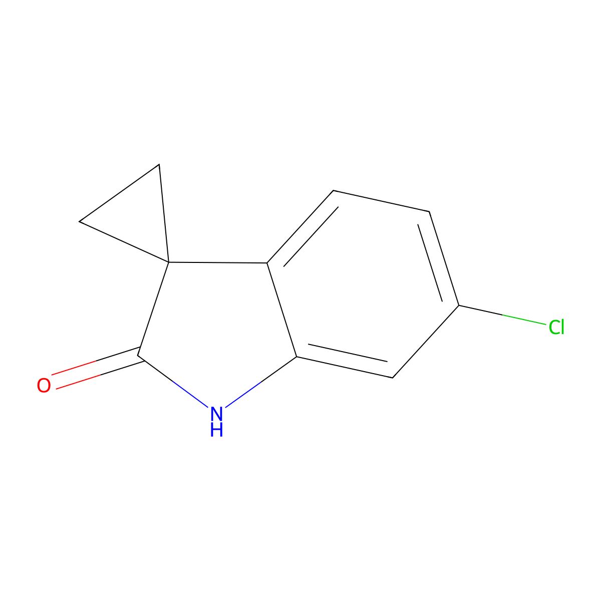 6'-Chlorospiro[cyclopropane-1,3'-indolin]-2'-one molecular structure, CAS 83419-49-2