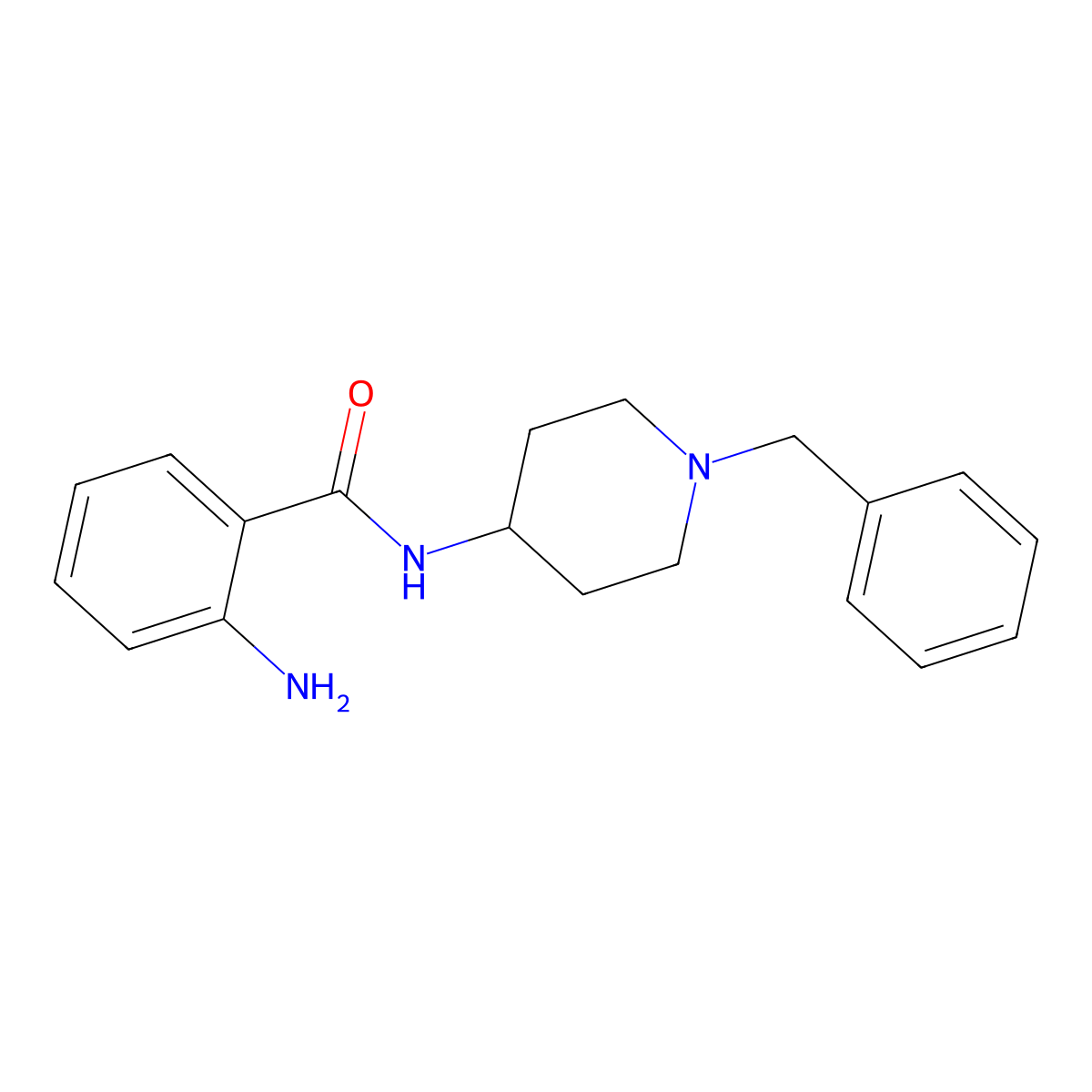 2-amino-N-(1-benzylpiperidin-4-yl)benzamide molecular structure, CAS 83425-16-5