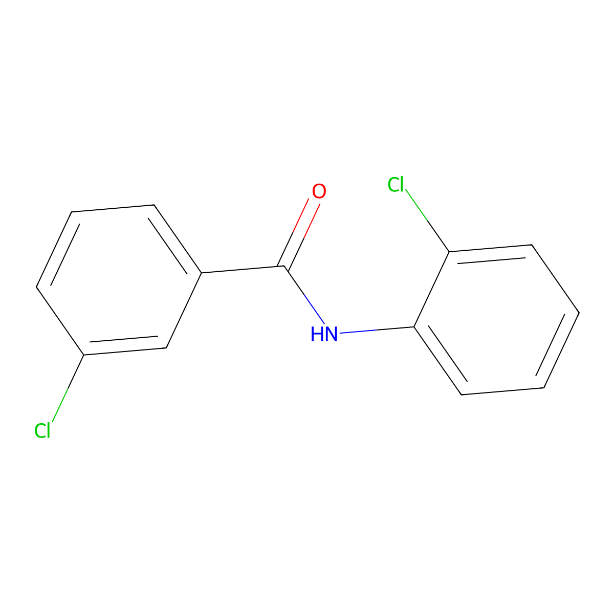 3-chloro-N-(2-chlorophenyl)benzamide molecular structure, CAS 83426-46-4