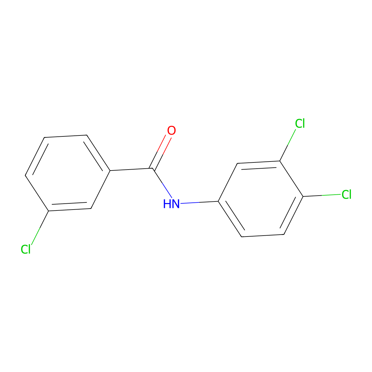 3-chloro-N-(3,4-dichlorophenyl)benzamide molecular structure, CAS 83426-47-5