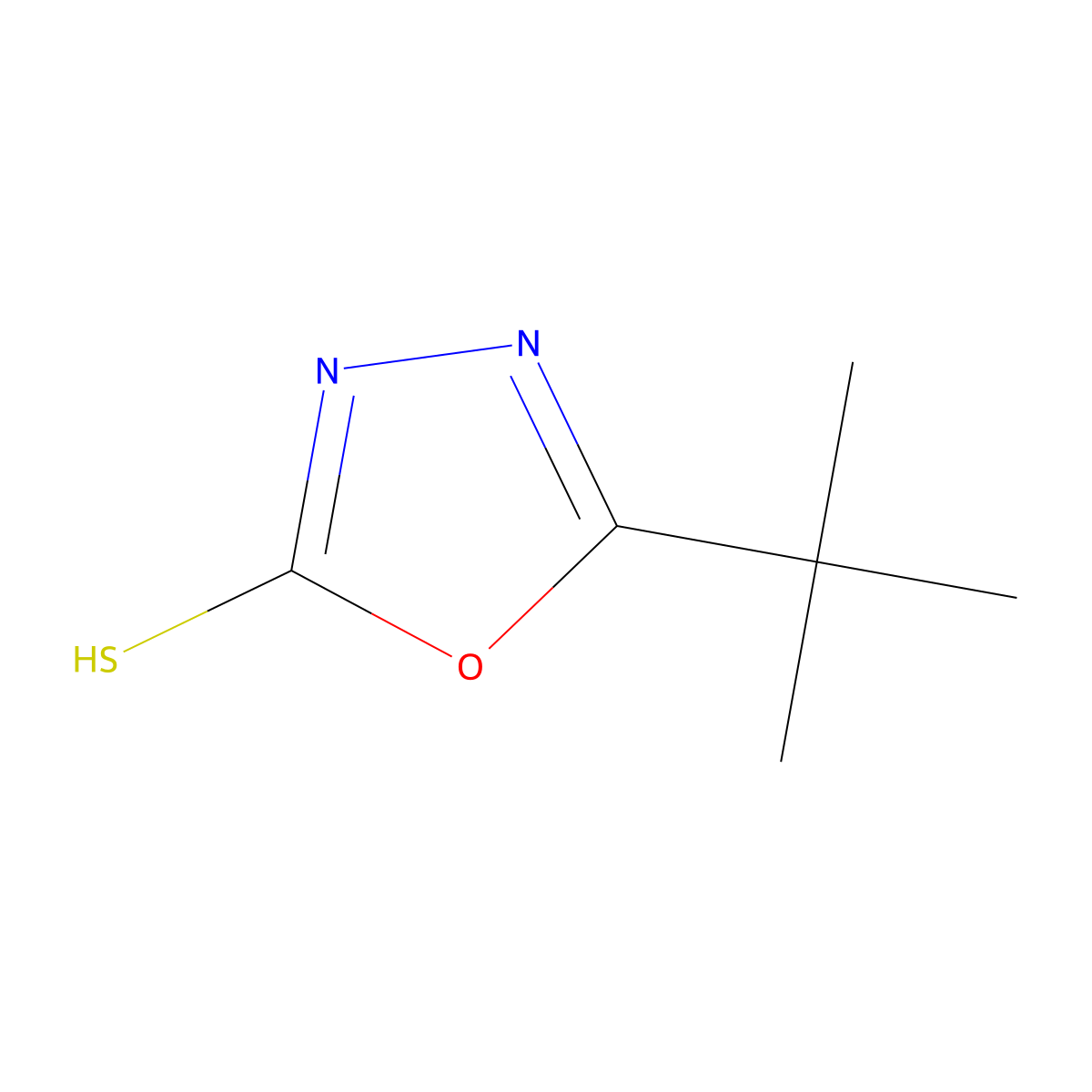 5-Tert-butyl-1,3,4-oxadiazole-2-thiol molecular structure, CAS 83430-52-8