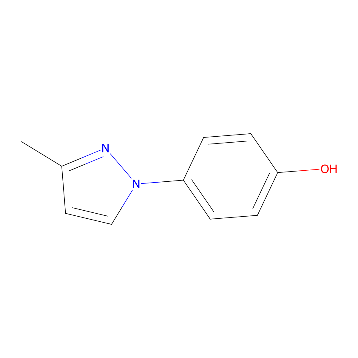 4-(3-methyl-1H-pyrazol-1-yl)phenol molecular structure, CAS 83430-96-0