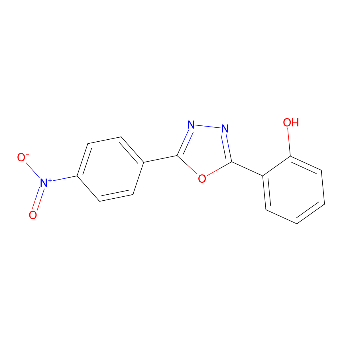 2-[5-(4-Nitrophenyl)-1,3,4-oxadiazol-2-yl]phenol molecular structure, CAS 83431-80-5
